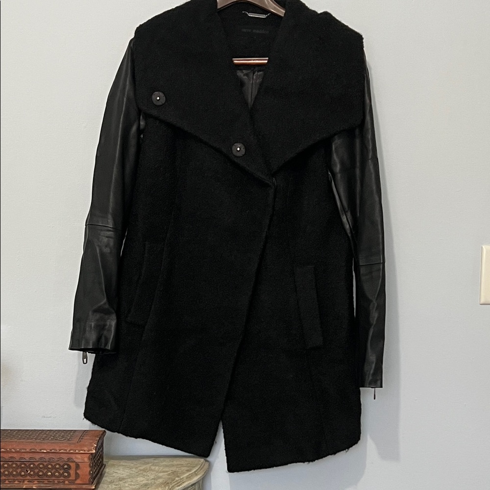 Steve Madden black wrap coat